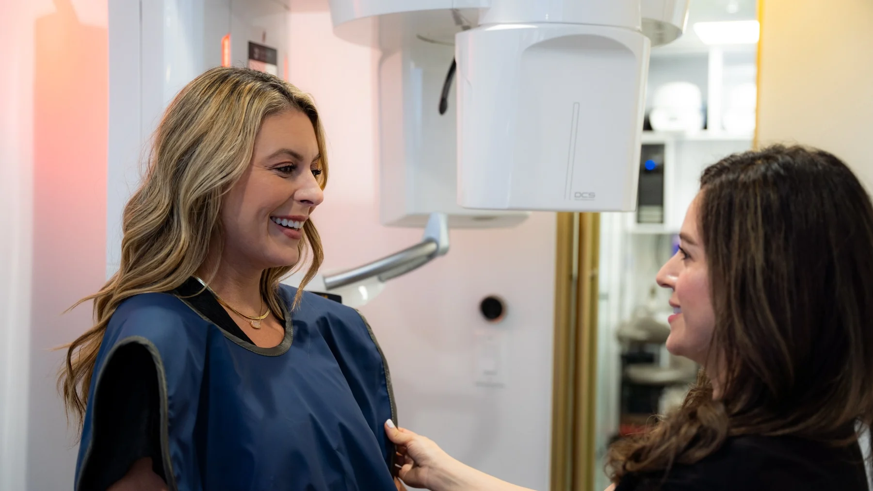 Patient preparing for CBCT imaging