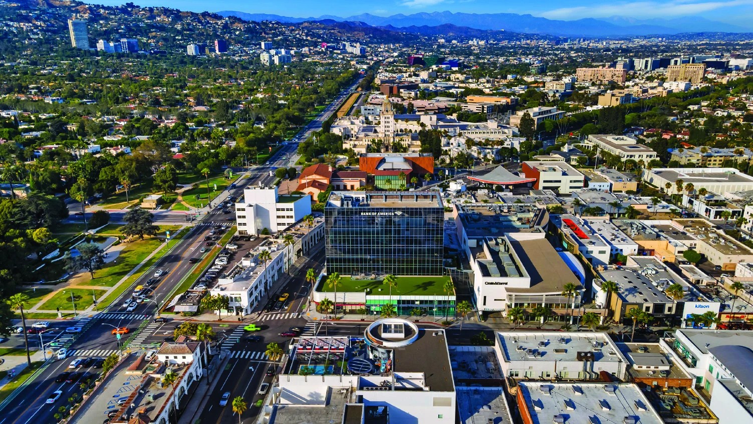 Aerial view of Beverly Hills